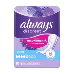 ALWAYS Discreet Acrateia Șervețele sanitare Plus Dimensiune lungă 10 bucăți