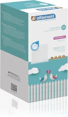 ALFASHIELD New Born Care Gauze Sterile cu abur 5x5cm 16ply x50 bucăți — preț și oferte