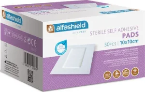 Plasturi adezivi sterili ALFASHIELD 10x10cm 50 bucăți