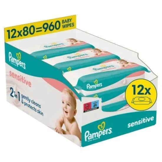 PAMPERS Baby Wipes Baby Wipes Sensitive 12x80 960 bucăți — preț și oferte