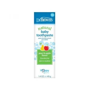 DR BROWN`S Pastă de dinți cu aromă de mere și pere 0-3 ani 40g