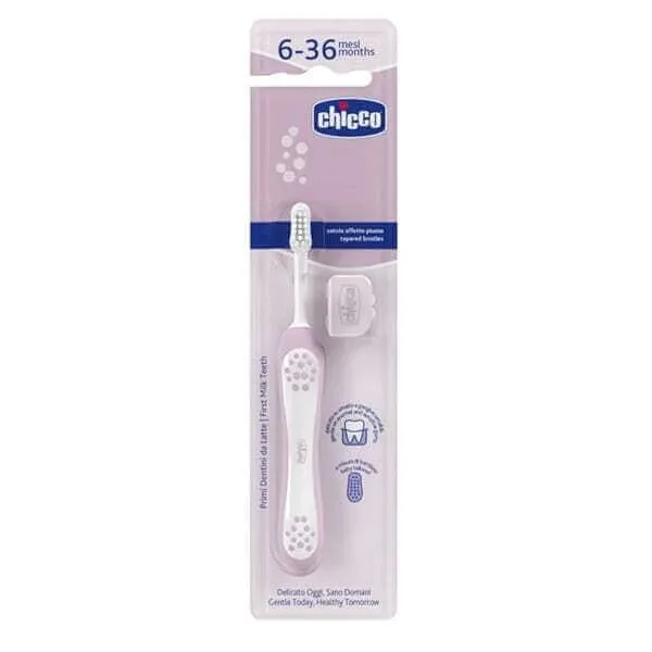 Periuță de dinți pentru copii CHICCO pentru 6 până la 36 de luni - roz — preț și oferte