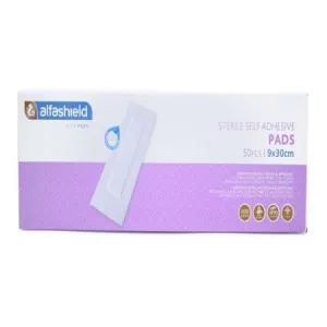 ALFASHIELD tampon autoadeziv, steril non-adeziv hipoalergenic tampon autoadeziv 9cmx30cm 50 bucăți