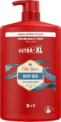 OLD SPICE Deep Sea 3in1 Shower & Shampoo Gel Gel de duș pentru bărbați Șampon pentru corp, păr și față 1000ml