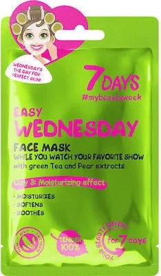 7DAYS Easy Wednesday Sheet Mask Mască hidratantă cu ceai alb și pere, 28g — preț și oferte