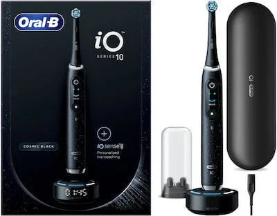 Periuța de dinți electrică ORAL B iO Series 10 cu cronometru, senzor de presiune și cutie de călătorie Cosmic Black — preț și oferte