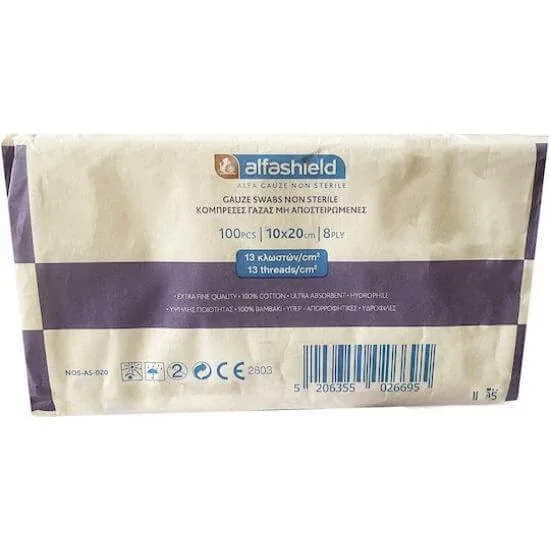 ALFASHIELD Non Sterile 8ply 13 fir tifon 20x10cm 100 Bucăți — preț și oferte
