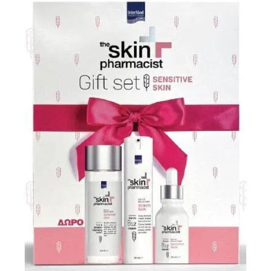 Pachet SKIN PHARMACIST pentru piele sensibilă cu 5 în 1 apă de curățare micelară 100ml, ser de față B12, 30ml și cremă de față hidratantă B12, 50ml — preț și oferte