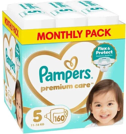 PAMPERS Scutece pentru copii Premium Care No.5, 11-16kg 160 bucăți MSB — preț și oferte