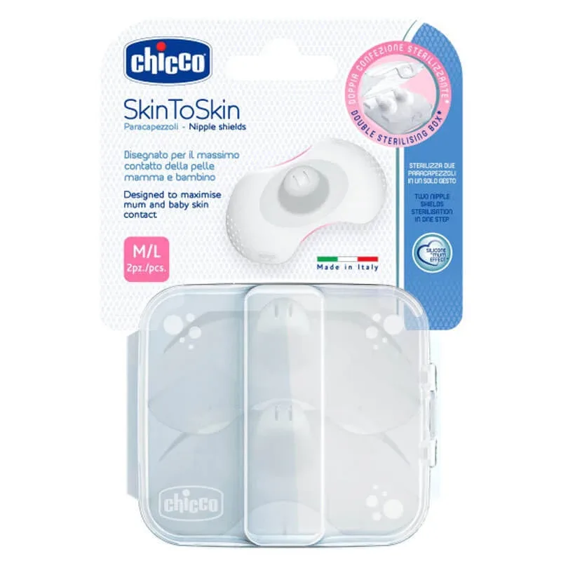 CHICCO Skin To Skin Scuturi pentru mameloane din silicon Discuri de sân medii / mari x2 bucăți — preț și oferte