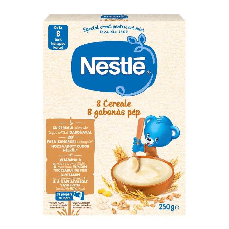 Mix 8 Cereale, 8+ luni, 250 g, Nestle — preț și oferte