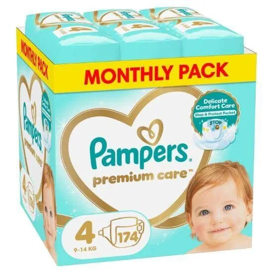 PAMPERS Scutece pentru copii Premium Care No.4 9-14Kgr 188 bucăți MSB — preț și oferte