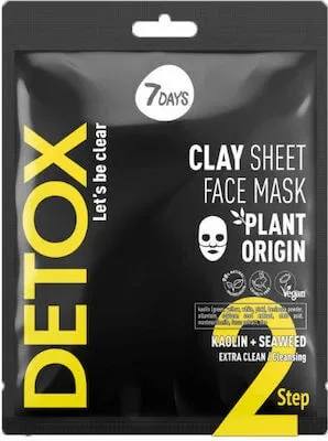 7DAYS Clay Sheet Face Mask Kaolin & Seaweed Mask pentru curățare profundă și mască anti-gras — preț și oferte