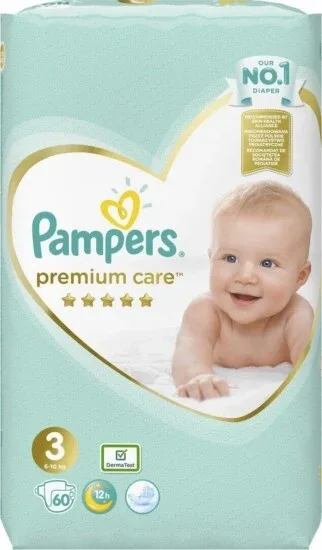 PAMPERS Scutece pentru copii Premium Care No.3 6-10Kg 60 bucăți Jumbo Pack — preț și oferte