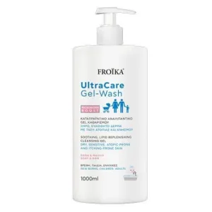 FROIKA UltraCare Gel de spălare Gel de curățare calmant pentru piele uscată, sensibilă, cu tendință atopică și pruriginoasă, pentru corp și păr 1000ml