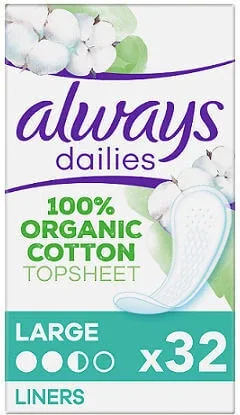 ALWAYS Dailies Șervețele de protecție din bumbac mari 32 bucăți — preț și oferte