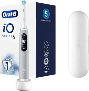 Periuța de dinți electrică ORAL-B iO Series 6 Magnetic Gray Opal Noua tehnologie cu cronometru și senzor de presiune în culoarea gri