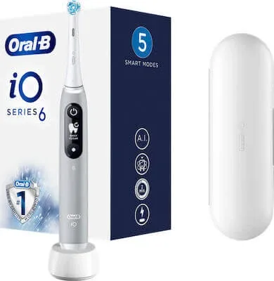 Periuța de dinți electrică ORAL-B iO Series 6 Magnetic Gray Opal Noua tehnologie cu cronometru și senzor de presiune în culoarea gri — preț și oferte