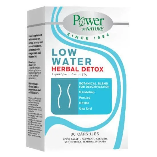 POWER OF NATURE Supliment de detoxifiere pe bază de plante cu apă scăzută pentru slăbire 30 de capsule — preț și oferte