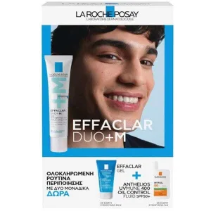 LA ROCHE POSAY Promo cu Effaclar Duo+M Cremă Reconstructivă Anti Blemish, 40ml & Effaclar Gel Gel de Curățare, 50ml & Anthelios UVMUNE 400 Oil Control Fluid Facial Sunscreen for Oily Skin SPF50+, 3ml