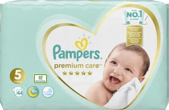 PAMPERS Scutece pentru copii Premium Care No.5 11-18Kgr 44 bucăți Jumbo Pack — preț și oferte