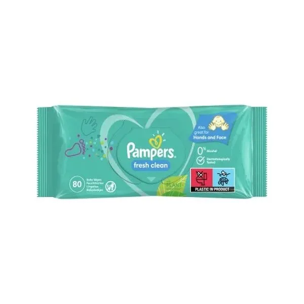 Servetele umede Fresh Clean, Pampers | 80 buc P&G — preț și oferte