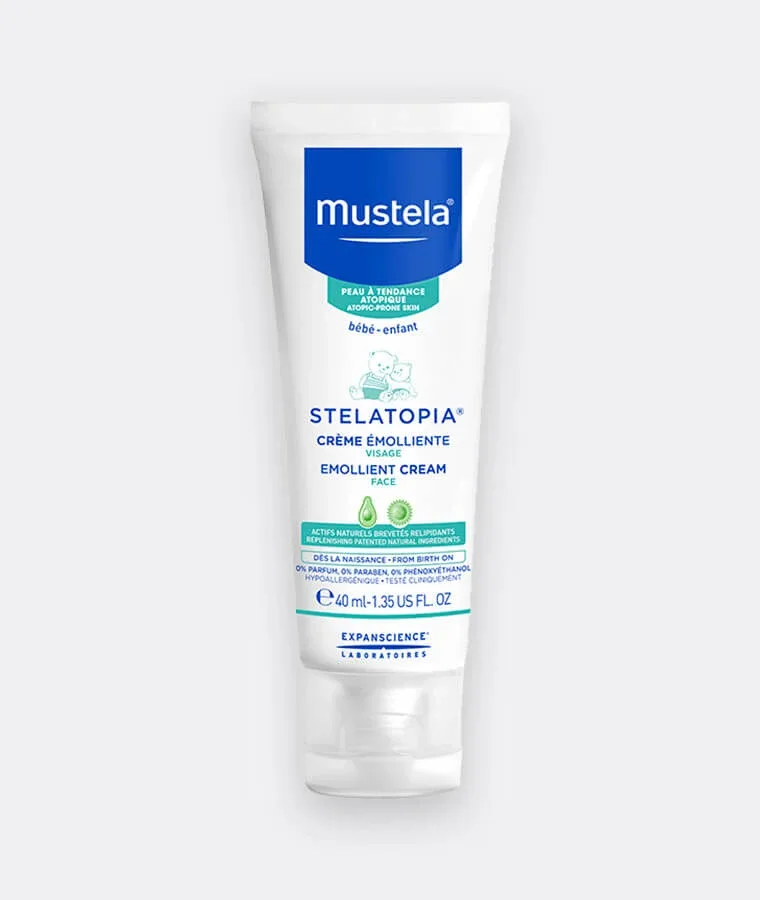 MUSTELA Bebe Stelatopia Cremă de față emolientă Cremă de față emolientă cu extract de ulei de floarea-soarelui 40ml — preț și oferte