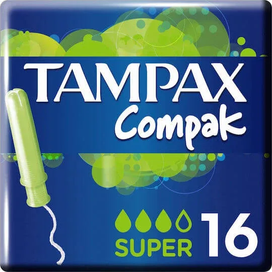 TAMPAX Compak Super Tampoane cu aplicator pentru flux crescut 16 bucăți — preț și oferte