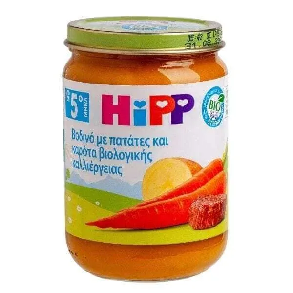HIPP Bio Organic Baby Meal Carne de vită cu cartofi și morcovi de la 5 luni 190g — preț și oferte