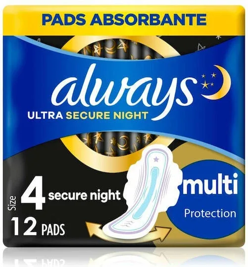 ALWAYS Ulatra Secure Night Multi Protection Pads cu aripi mărimea 4, 12 bucăți — preț și oferte