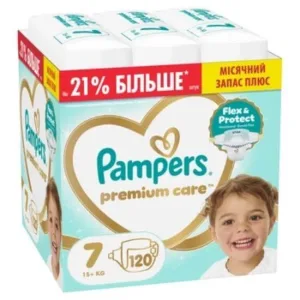 PAMPERS Scutece pentru copii Premium Care No.7 15+kg 120 bucăți MSB