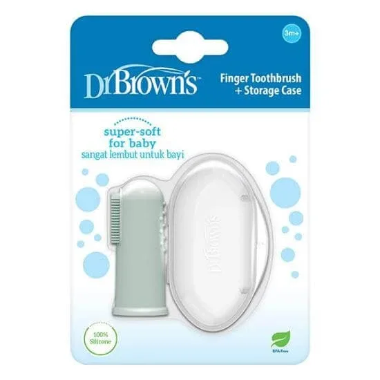 Periuța de dinți din silicon pentru copii DR BROWN'S 3m+ Verde — preț și oferte