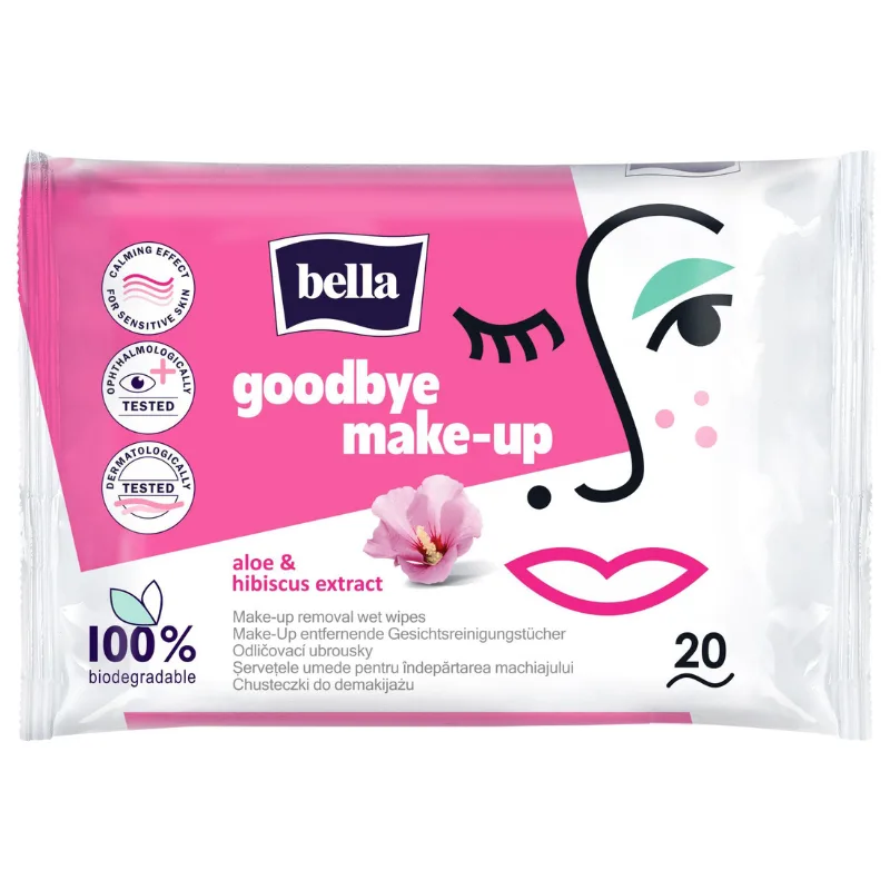 Servetele umede pentru indepartarea machiajului BELLA Aloe & Hibiscus, TZMO | 20 buc TZMO SA — preț și oferte