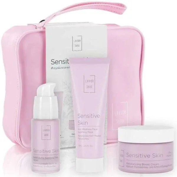 LAVISH CARE Skin Care Essentials Set de îngrijire facială pentru piele sensibilă cu cremă de față pentru repararea pielii sensibile, 50 ml, ser calmant, 30 ml, mască calmantă, 75 ml și cutie cadou — preț și oferte