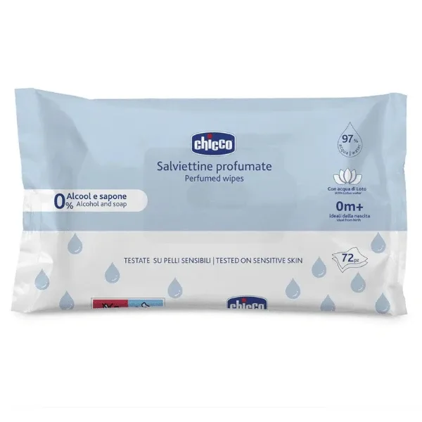 CHICCO Șervețele parfumate Șervețele pentru copii fără alcool și săpun 72 bucăți — preț și oferte