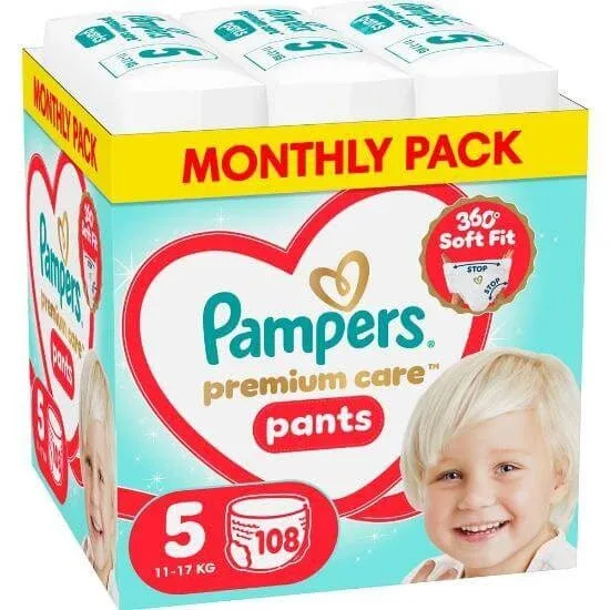 PAMPERS Premium Pants Scutece Pull-on No.5 11-17kg 108 bucăți MSB — preț și oferte