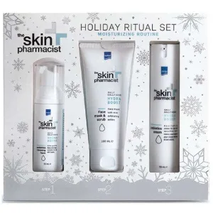 SKIN PHARMACIST Hydra Boost Christmas Kit cu mască exfoliantă Hydra Boost, 100ml, spumă de curățare Probiotics, 50ml și cremă hidratantă Probiotics, 50ml