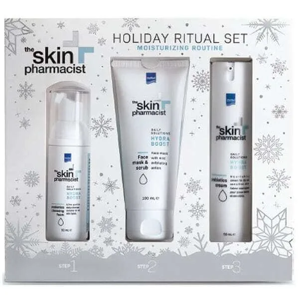 SKIN PHARMACIST Hydra Boost Christmas Kit cu mască exfoliantă Hydra Boost, 100ml, spumă de curățare Probiotics, 50ml și cremă hidratantă Probiotics, 50ml — preț și oferte