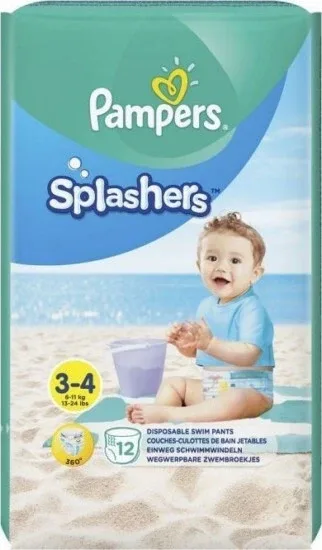 PAMPERS Scutece pentru copii - costume de înot pentru înot în siguranță Splashers nr.3-4 6-11Kgr 12 bucăți — preț și oferte