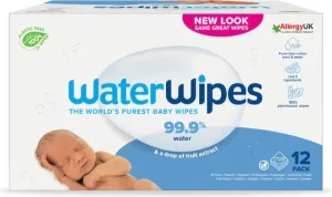 Șervețele WATERWIPES cu 99,9% apă, fără alcool și parabeni (12 pachete de 60 bucăți) 720 bucăți