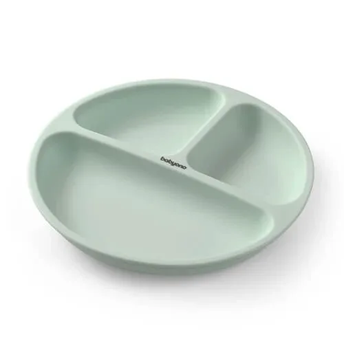 BabyOno, farfurie din silicon cu ventuză, verde, de la 6 luni, 1 buc. — preț și oferte