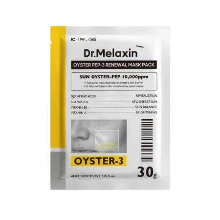 Masca tip servetel anti-aging si hidratanta cu Oyster Pep-3, 30 g, Dr. Melaxin — preț și oferte