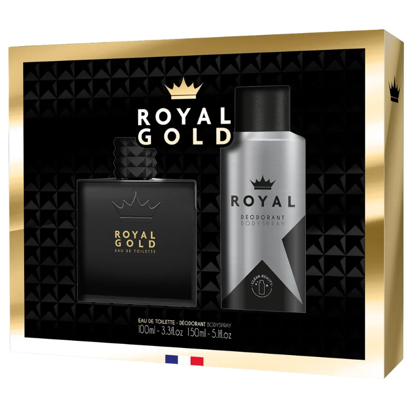 Set cadou barbati Royal Gold Corania | EDT 100 ml + deodorant 150 ml CORANIA INFINITY — preț și oferte