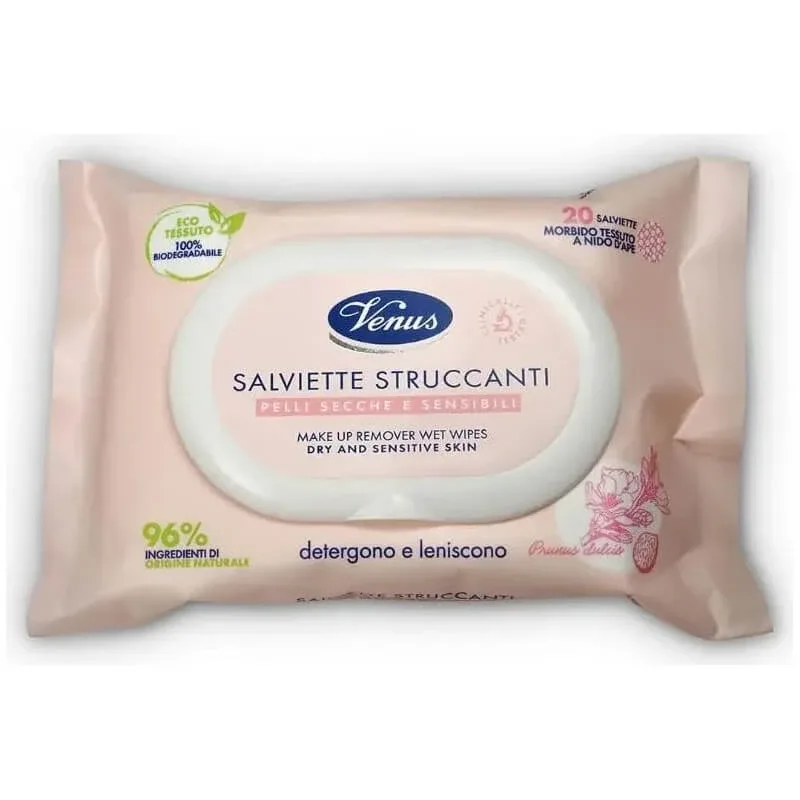 Venus 20 de șervețele demachiante pentru tenul uscat și sensibil — preț și oferte