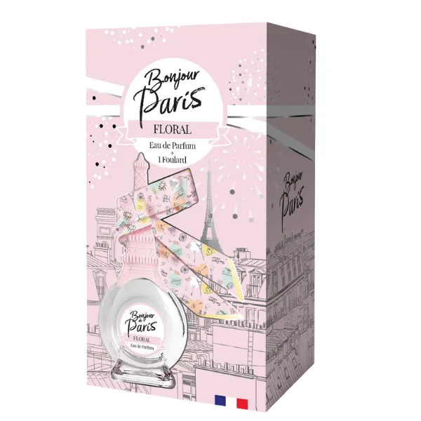 Set cadou dama Bonjour de Paris Floral, Corania | EDP 100 ml + esarfa CORANIA INFINITY — preț și oferte