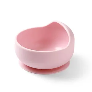 BabyOno, cupă din silicon cu ventuză, roz, de la 6 luni, 1 buc.