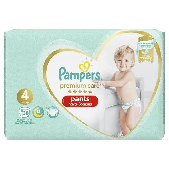 PAMPERS Baby Pants Premium Pants No.4 9-15Kgr 38 bucăți Jumbo Pack — preț și oferte