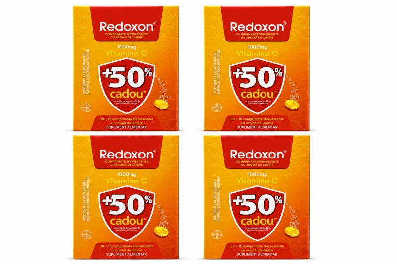 Redoxon cu vitamina C, 1000mg, 4x45 comprimate efervescente, Lamaie, Bayer — preț și oferte