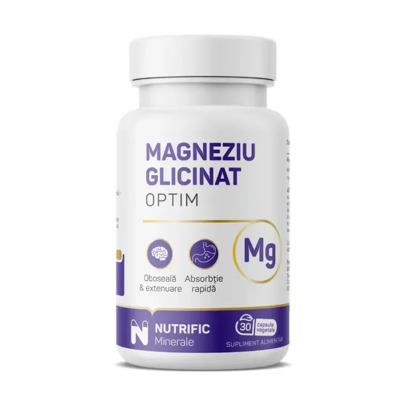 Magneziul glicinat Optim, 30 capsule vegetale, Nutrific — preț și oferte
