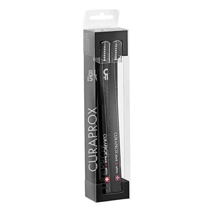 Set de periuțe de dinți Black IS White, negru/negru, 2 periuțe de dinți — preț și oferte